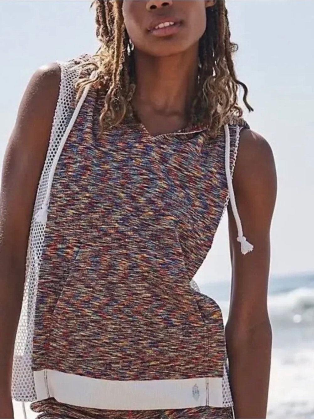 FP Movement by Free People Prism Sleeveless Hoodie in Red Earth Size Small